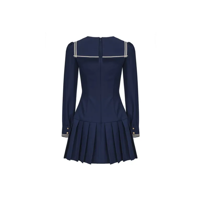 AFGGD Long Sleeved Dresses Women's Blue-1