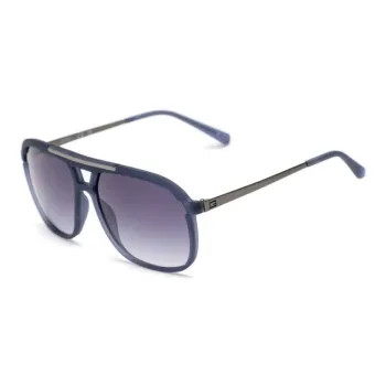 GUESS Polycarbonate Resin Irregular Shape Sunglasses Men's Blue