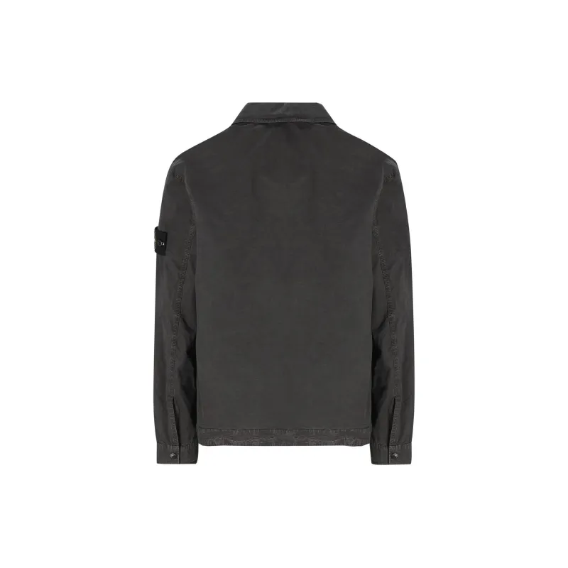 STONE ISLAND Compass Patch Zip Up Shirt Jacket-1