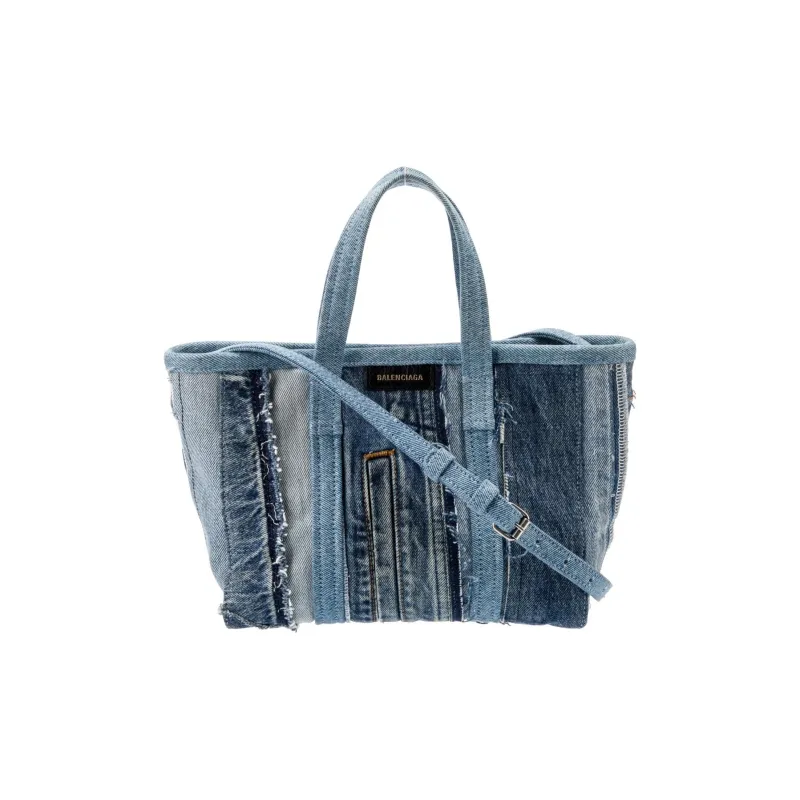 Balenciaga Denim Tote Bag Shopping Bag Handbag Women's Multicolor-1