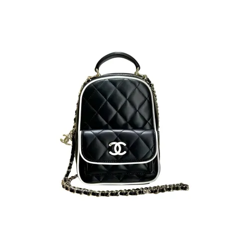 CHANEL Lambskin Shoulder Bag Crossbody Bag Handbag Mini Women's Black