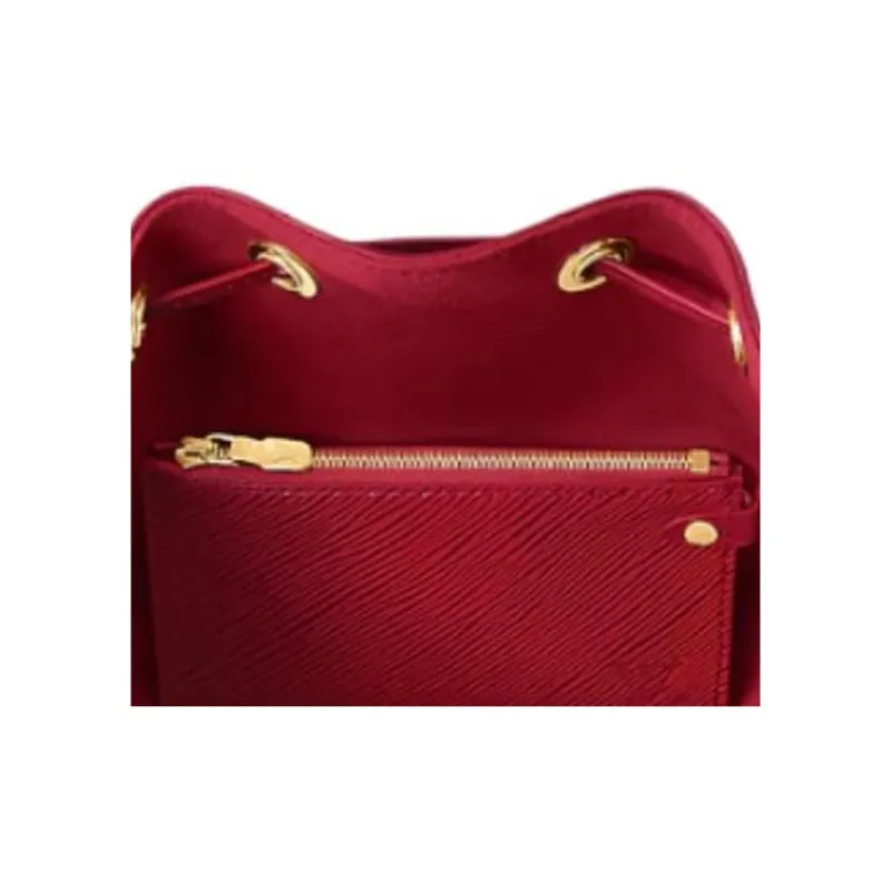 LOUIS VUITTON Canvas With Leather Bucket Bag, Handbag, Shoulder Bag, Crossbody Bag Trumpets Women's Red-4