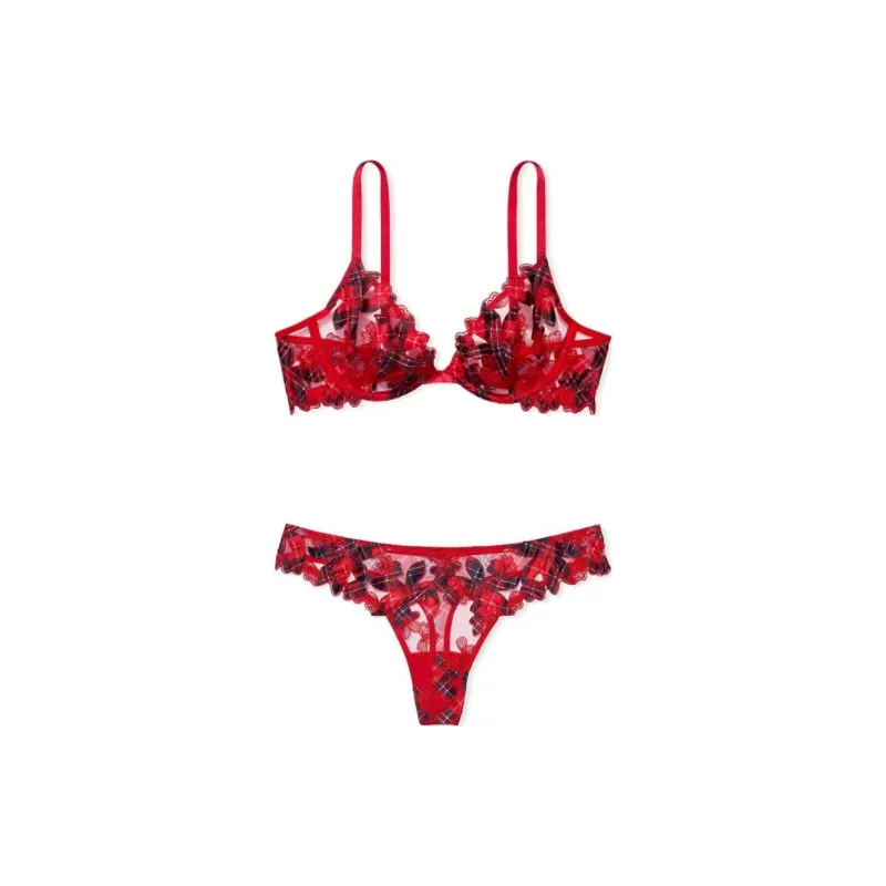 Victoria's Secret Underwear Set Women's Red-0