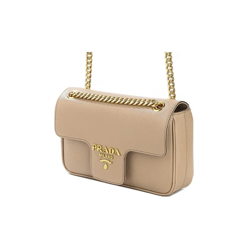 PRADA Cow Leather Crossbody Bag Shoulder Bag Women's Nude Pink-2