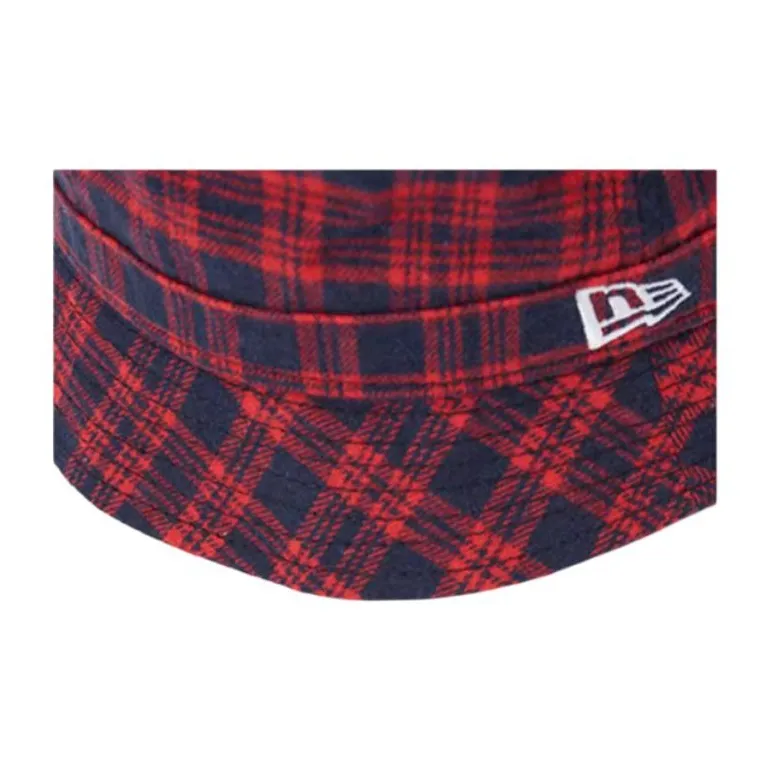 New Era Flannel Bucket Hats Unisex Red-3