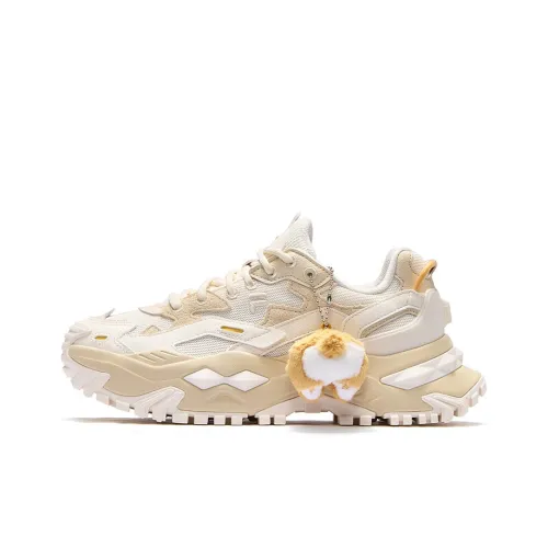 FILA FUSION BIANCO Abrasion-Resistant Low-Top Casual Shoes Women's Milk White Wood Gray