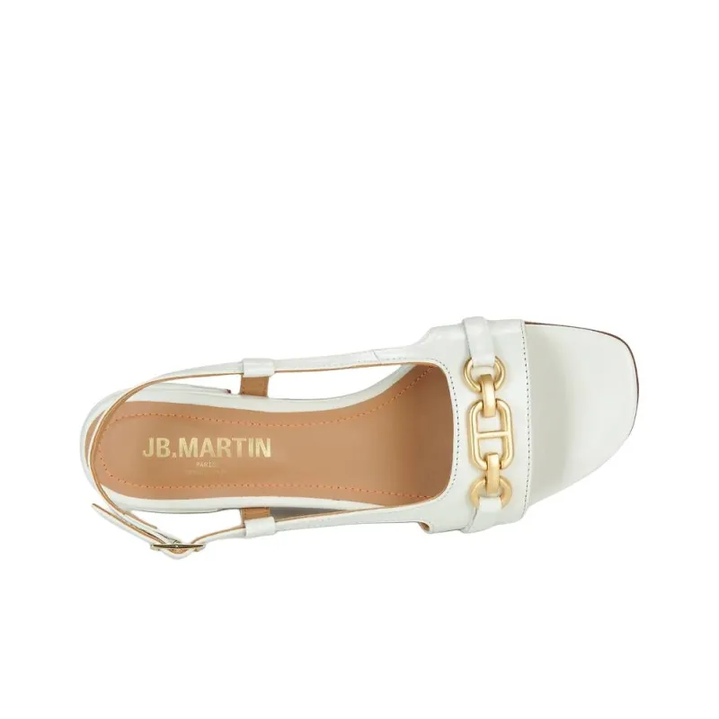 JB MARTIN MELBA Strap Sandals 3cm Women's White-5