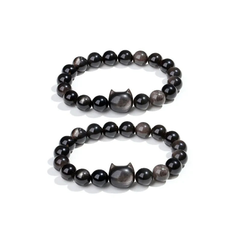 PUTUOSHANWENCHUANG Obsidian Bracelets Unisex-5