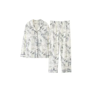 Pretty Lady Pajama Set Women's Bamboo Ink Print