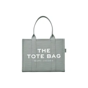 MARC JACOBS Cotton Patchwork Canvas Tote Bag Shopping Bag Shoulder Bag Handbag Large Size Women's Wolf Gray