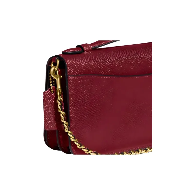 COACH Bea Leather Shoulder Bag Crossbody Bag Handbag Small Size Women's Cherry Red-4