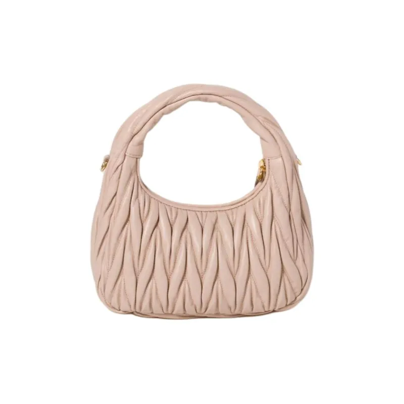MIU MIU Wander Series Lambskin Crescent Bag Handbag Small Size Women's Pink-2