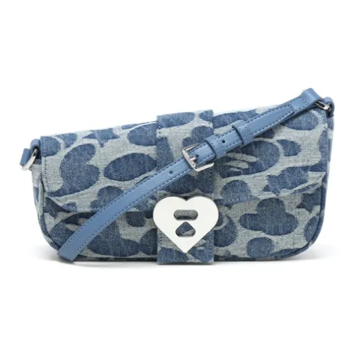 A BATHING APE Cotton Shoulder Bag Women's Blue