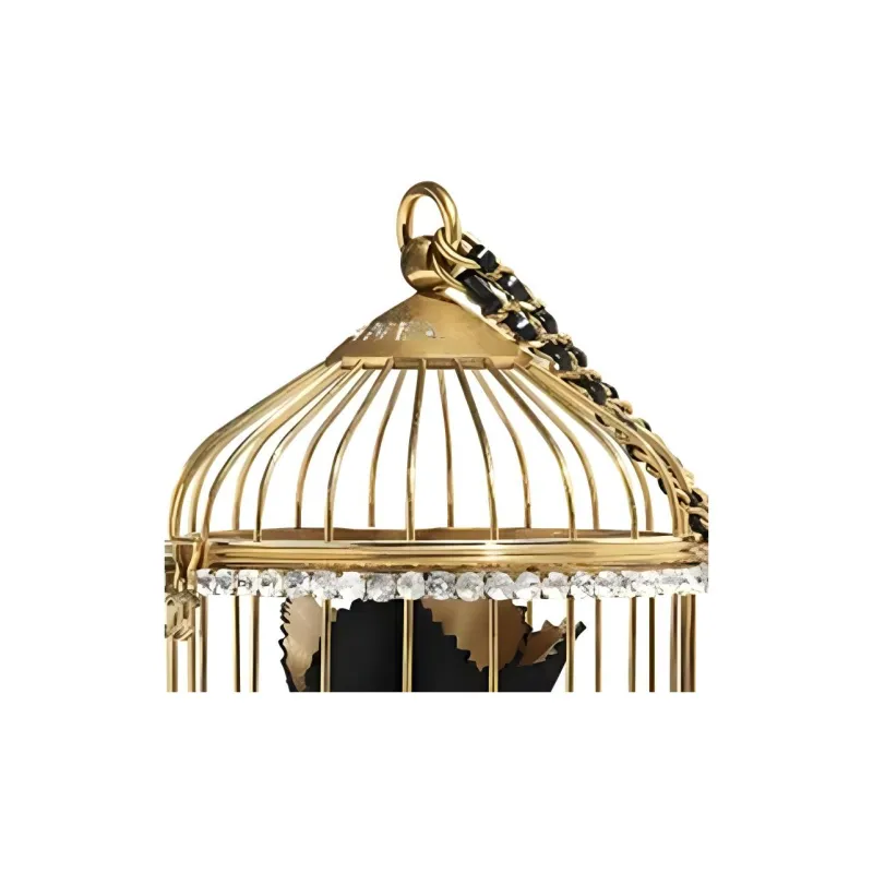 CHANEL Lambskin Limited Edition Bird Cage Bag Evening Clutch Bag Women's Black-2