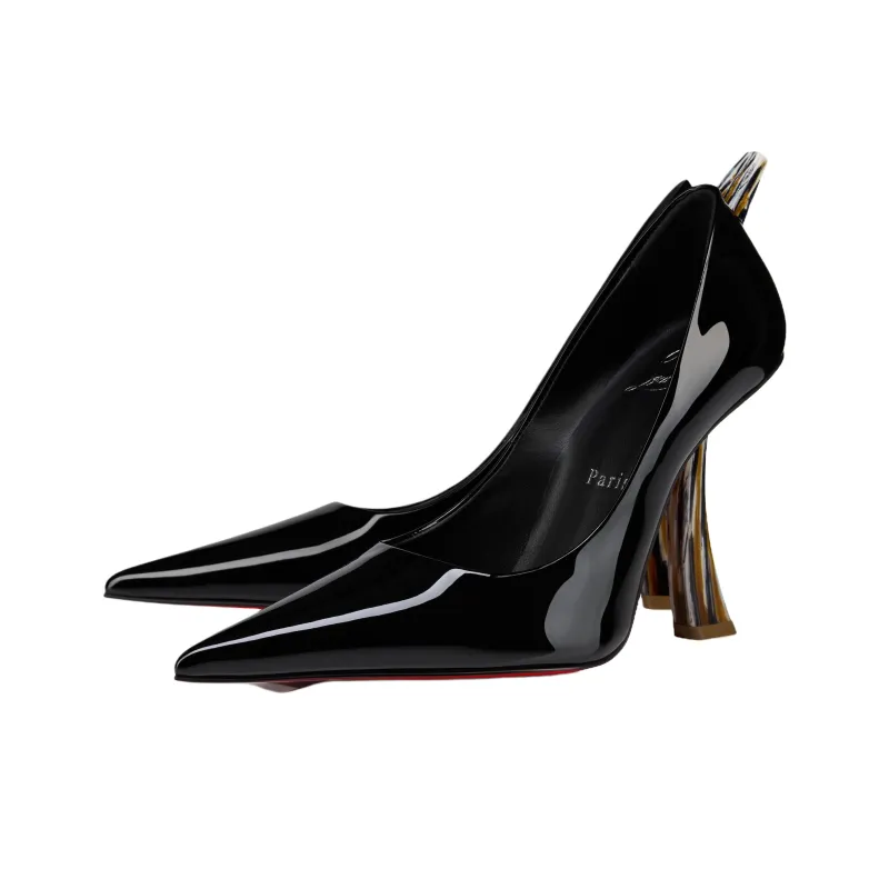 CL Kate Clawma Irregular Heel High Heels 10cm Women's Black-2