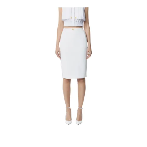 Elisabetta Franchi Logo Plaque Midi Pencil Skirt