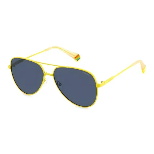 square-frame Aviator Sunglasses Braun Men's Yellow