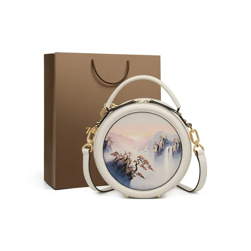 ZOOLER Cow Leather One Shoulder Crossbody Handbag Trumpets Women's Elegant White/Han Dynasty Black-0