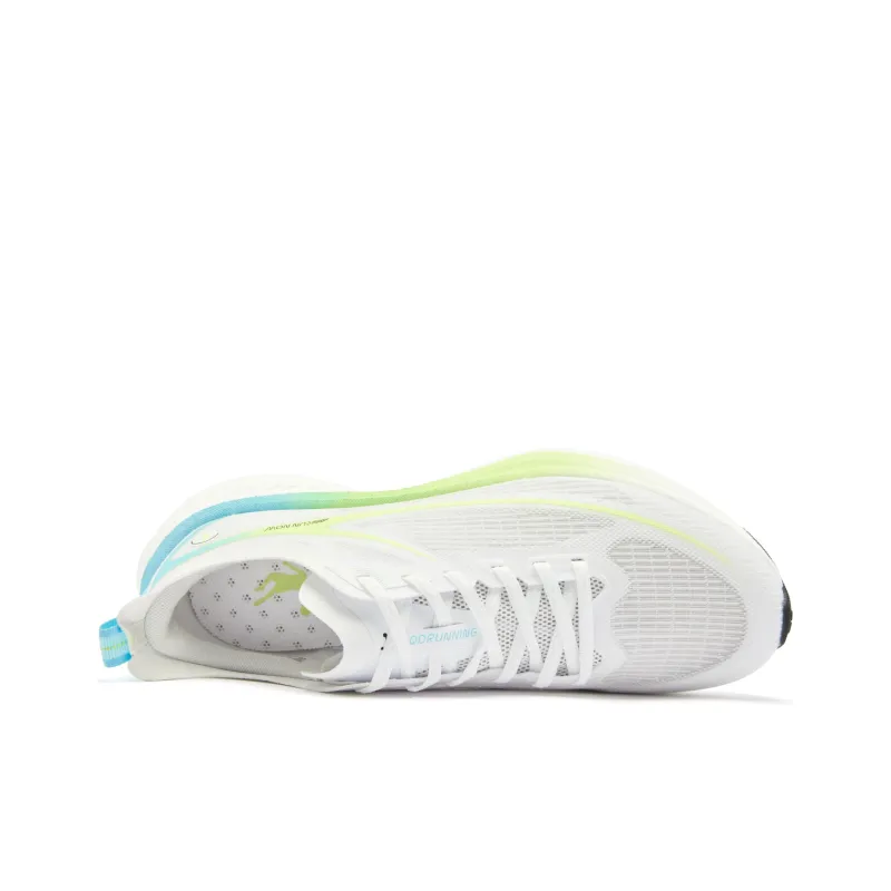 QIAODAN Light Speed 5.0PLUS Cushioned Slip-Resistant Abrasion-Resistant Low-Top Casual Running Shoes Men's White Green-3