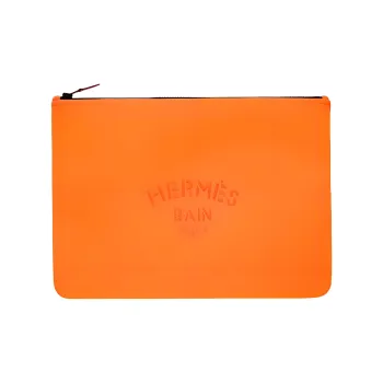 HERMES Polyamide Clutch Large Size Women's Orange