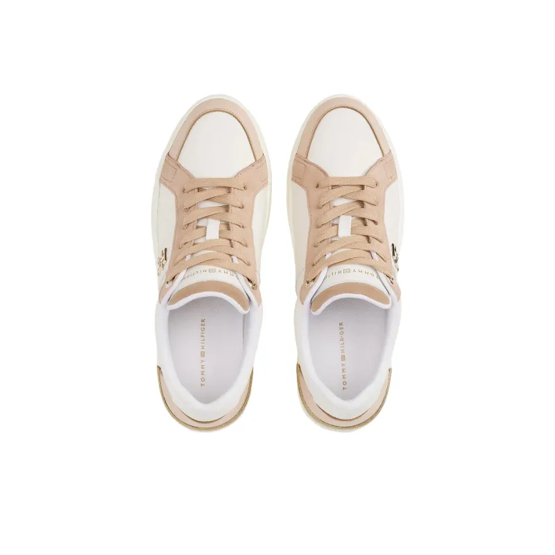 Tommy Hilfiger Courtesy Low Top Skateboard Shoes Women's White Umber-2