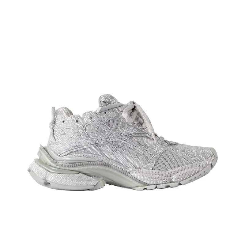 Balenciaga Runner Low-Top Chunky Sneakers Men's Silver Gray-1