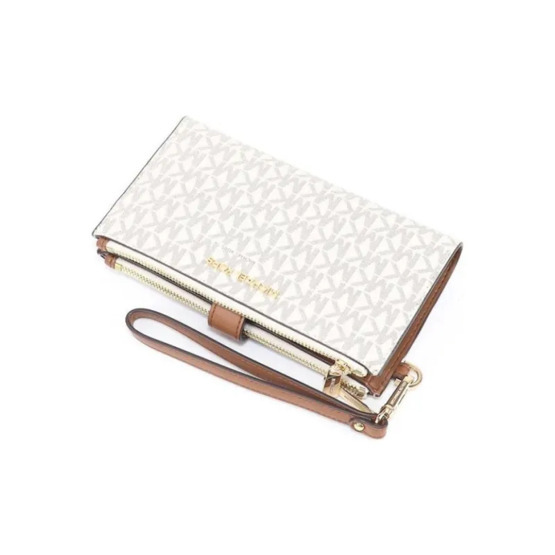 MICHAEL KORS Jet Set Travel Coated Canvas With Polyester Wallet Women's Vanilla White-1