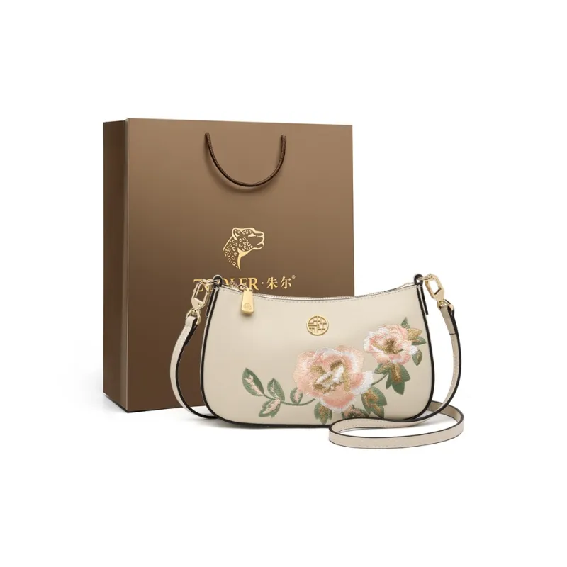 ZOOLER Cow Leather Crossbody Bags Trumpets Women's Elegant White/Cream White/Imperial Red/Royal Blue-6