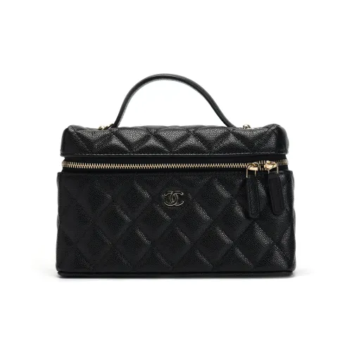CHANEL Calfskin Shoulder Bag Crossbody Bag Handbag Regular Women's Black