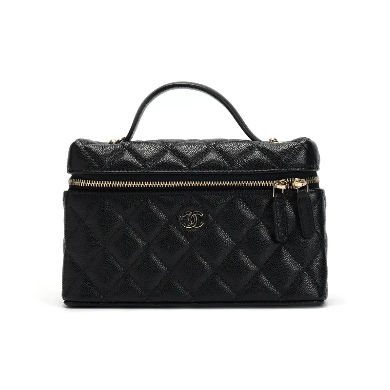 CHANEL Caviar Calfskin Shoulder Bag, Crossbody Bag, Handbag Regular Women's Black-0