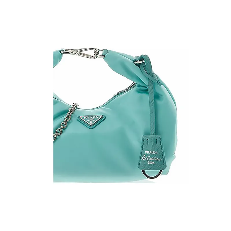 PRADA Genuine Leather Shoulder Bag Women's Blue-1