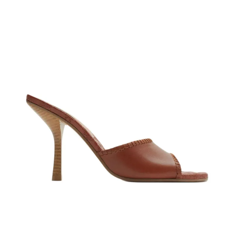 Burberry Slide Slippers 9cm Women's Brown-1