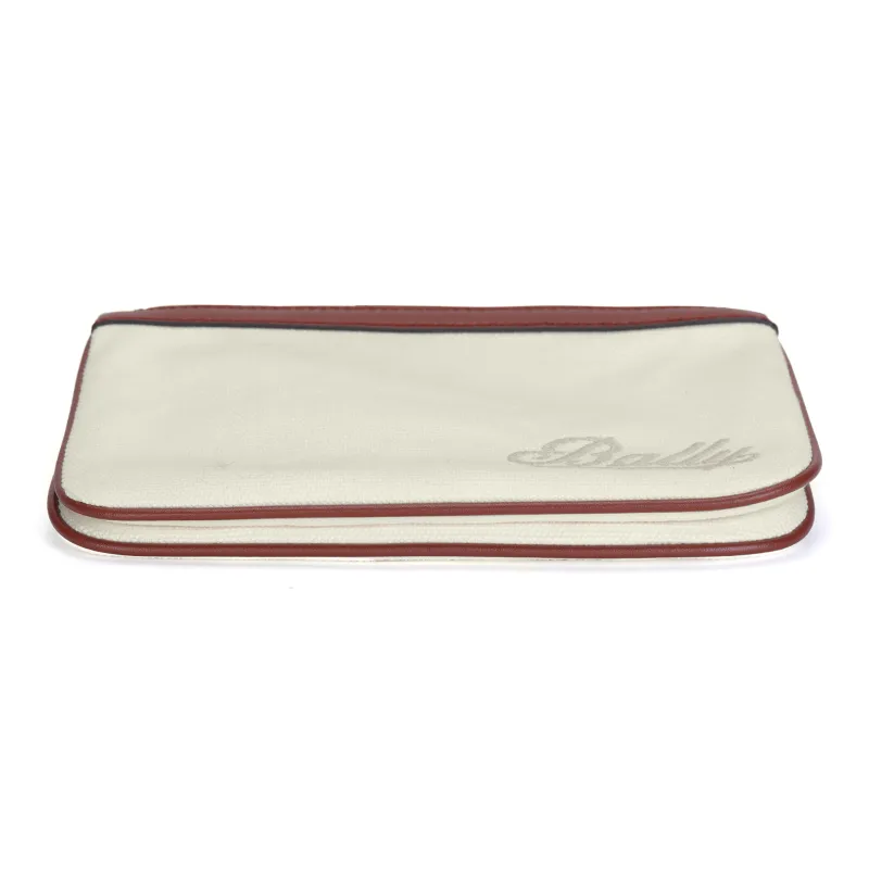 BALLY Fabric With Cow Leather Messenger Bag, Shoulder Bag, Crossbody Bag Medium Size Women's White-3