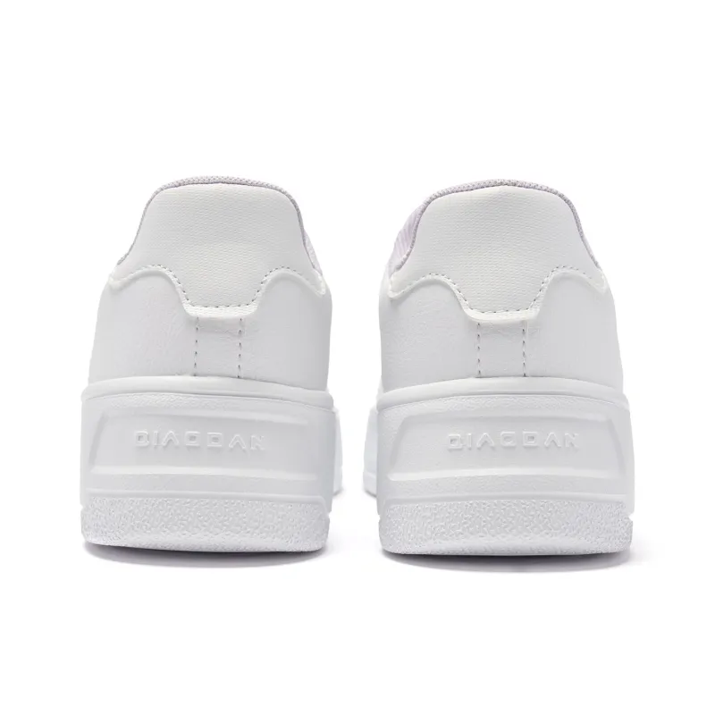 QIAODAN Anti-Slip And Wear-Resistant Breathable Low-Top Skateboard Shoes Women's White-5