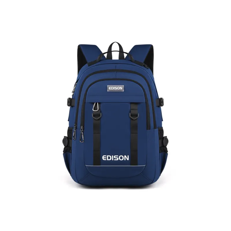 EDISON Repellent Oxford Cloth Backpack Regular Unisex Black/Dark Blue-4
