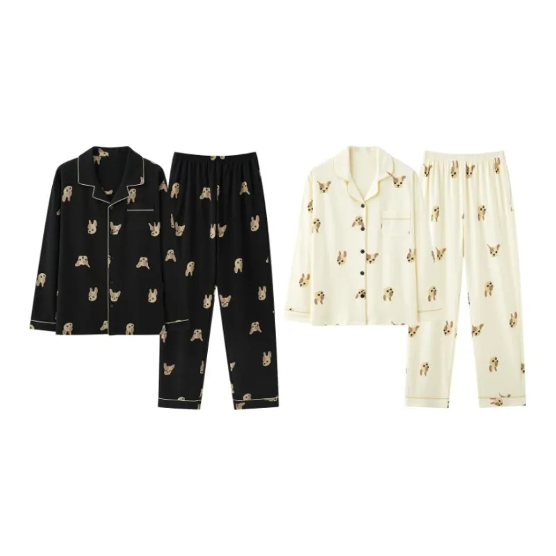 PBENO PD Home Water Pajama Set Unisex Black Beige Yellow-7