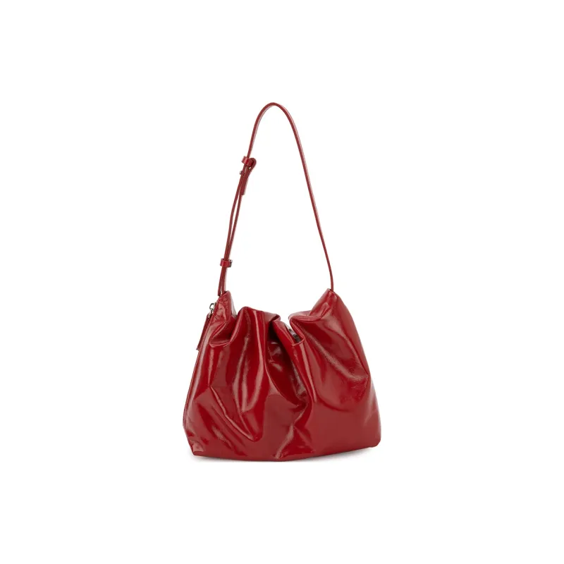 VENOF Cow Leather One Shoulder Crossbody Shoulder Bag Women's Hot Red/Black In The Moment/Cloudy White-3