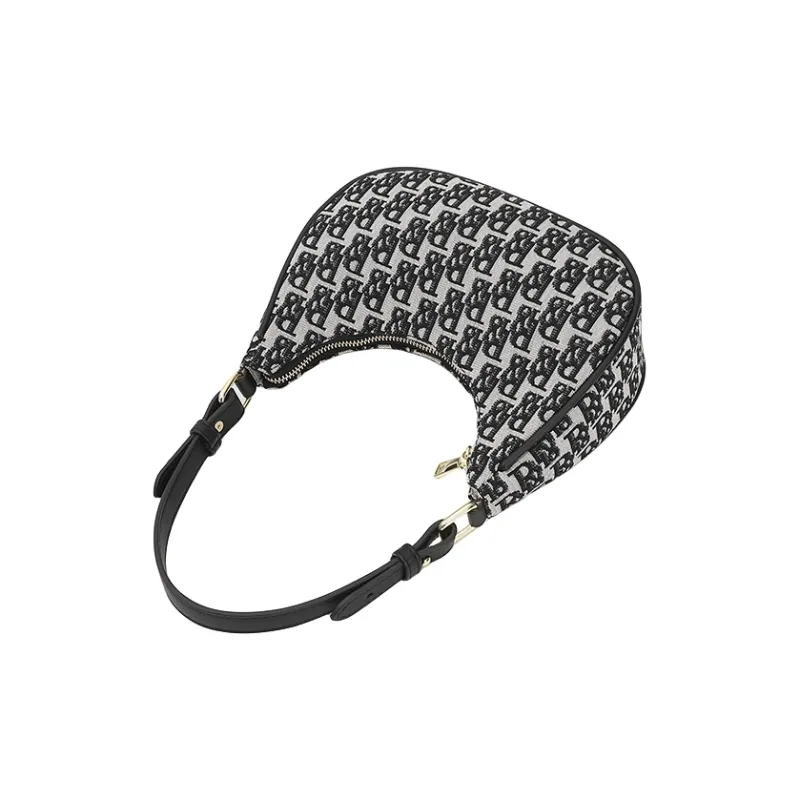 PESASRIE Canvas Portable Crossbody Bag Shoulder Bag Women's Black-3