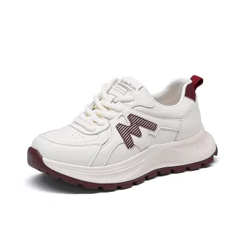 Spider King Low-Top Casual Shoes Women's Beige Burgundy