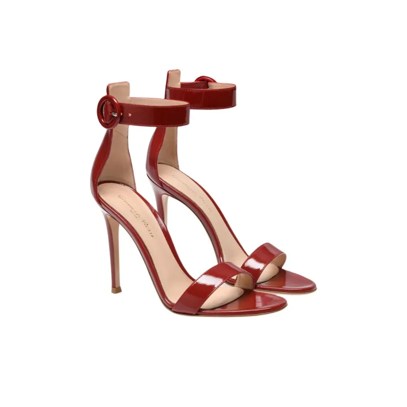GIANVITO ROSSI Portofino One Strap Sandals 10.5cm Women's Red-2