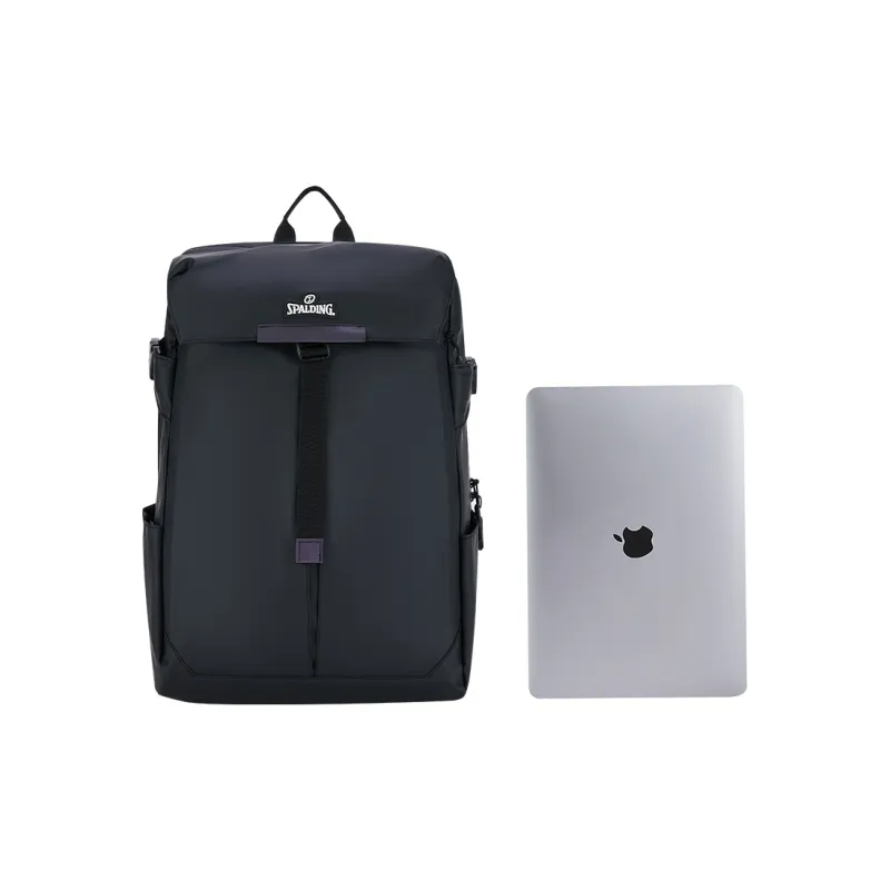 SPALDING Membrana Dermalis With Polyester 3D Style Casual Fashion Backpack Regular Unisex Black-3