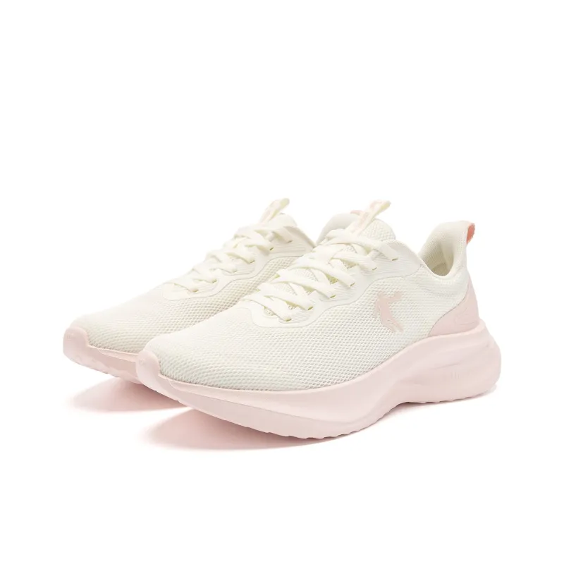QIAODAN Cushioned Slip-Resistant Abrasion-Resistant Low-Top Casual Running Shoes Women's White Pink-3