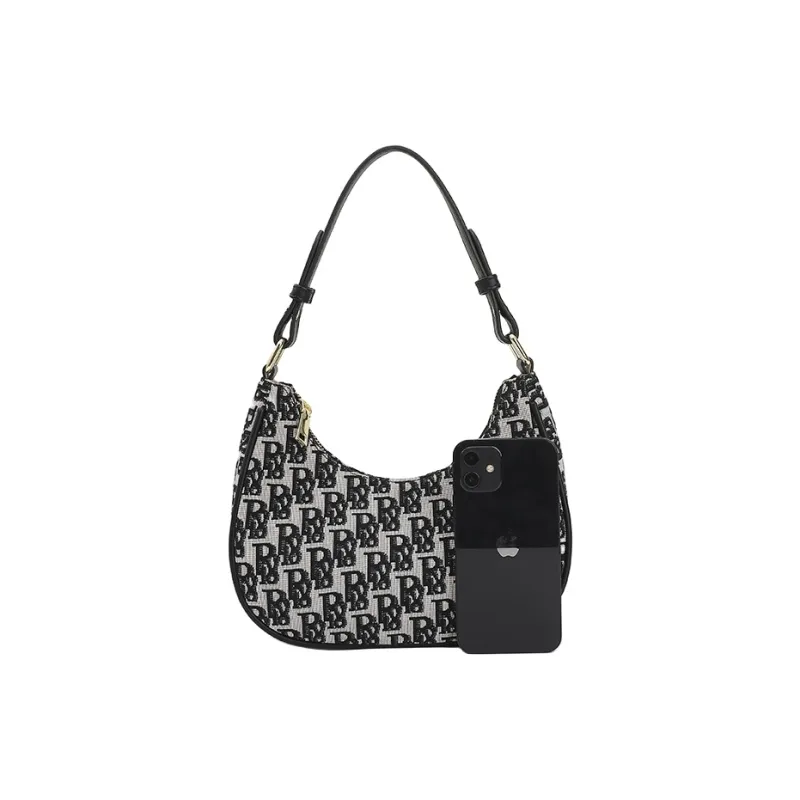 PESASRIE Canvas Portable Crossbody Bag Shoulder Bag Women's Black-5