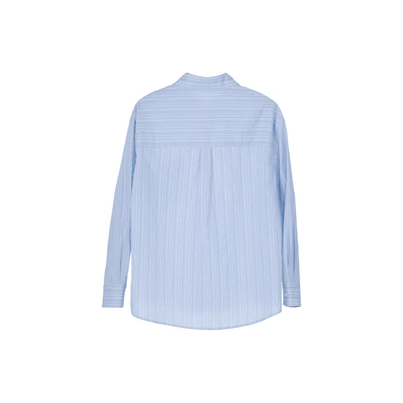 Fstudio Korean Style Preppy Style Versatile Long Sleeved Stripes Shirt Women's-4