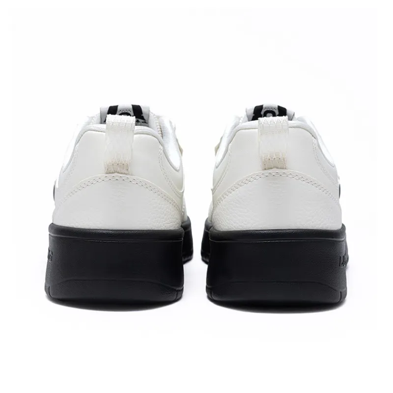 LiNing Early Cloud Wear-Resistant Lightweight Height Increasing Low-Top Skateboard Shoes Men's White Black-4