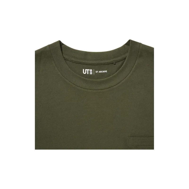 UNIQLO T Shirt Unisex Dark Olive Dark Olive-3