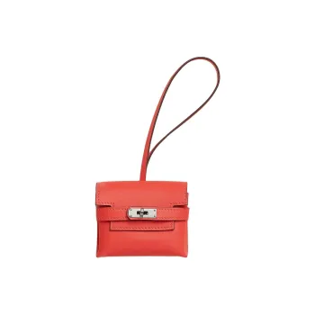 HERMES Swift Calfskin Bag Charm Bag Accessory Women's Open Country Orange
