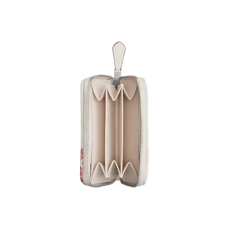 COACH Zip Around Nappa Leather Wallet Mini Women's Chalk Multicolor-2