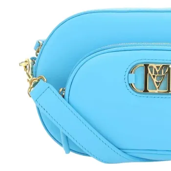 MCM Leather Shoulder Bag, Crossbody Bag Mini Women's Blue