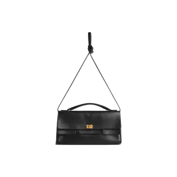 Balenciaga Bel Air Calfskin One Shoulder Handbag Small Size Women's Black